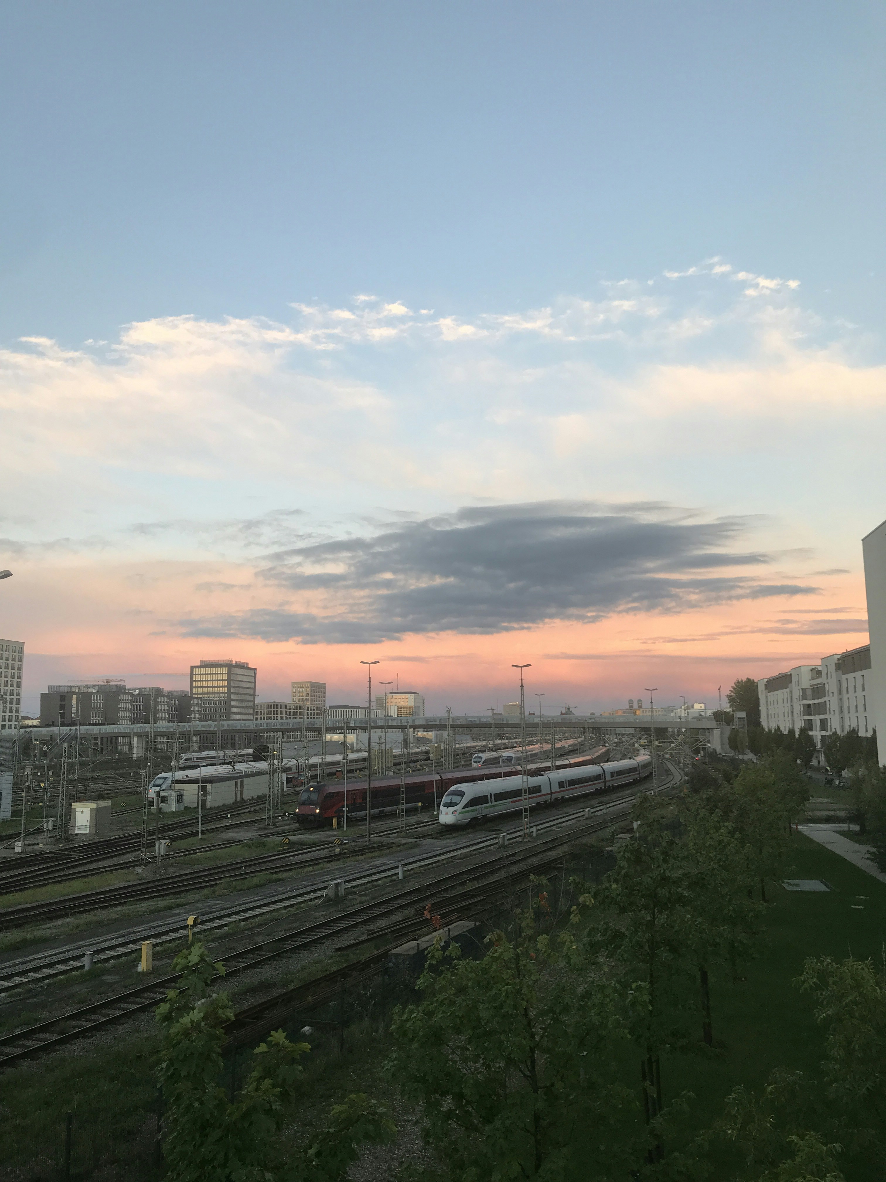 a train on the railway tracks