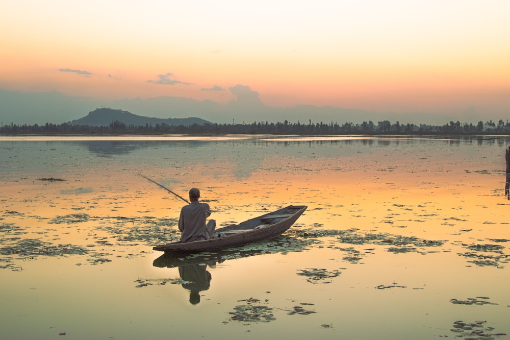 a person rowing a boat