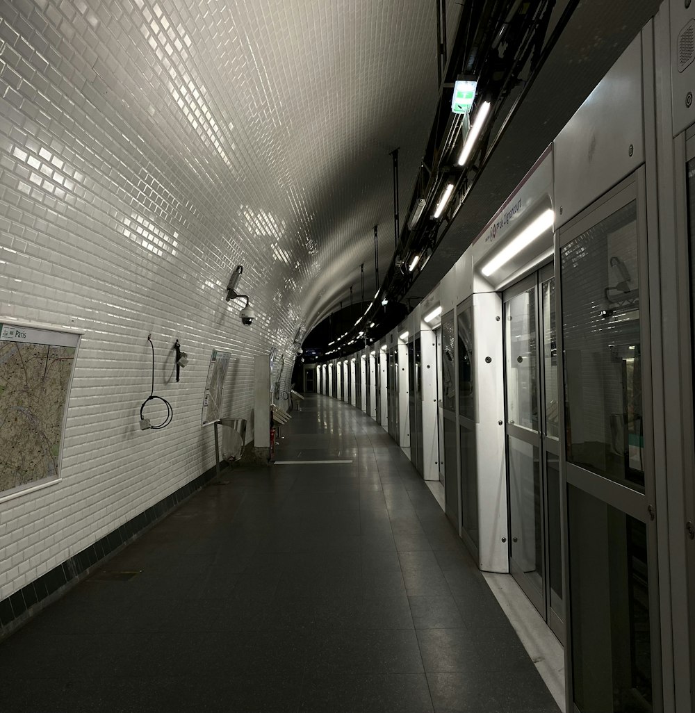 a long hallway with doors