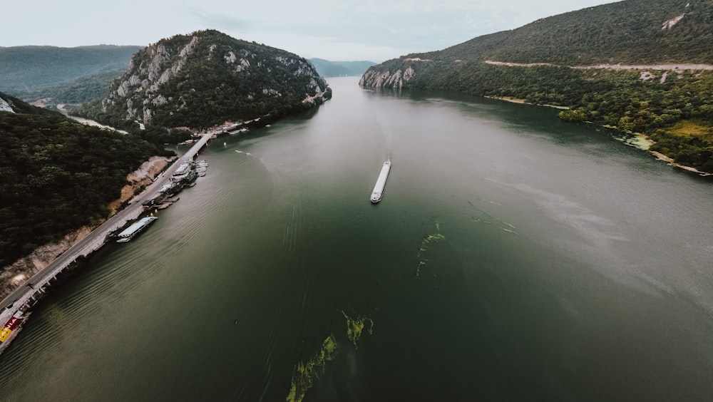 a boat on a lake