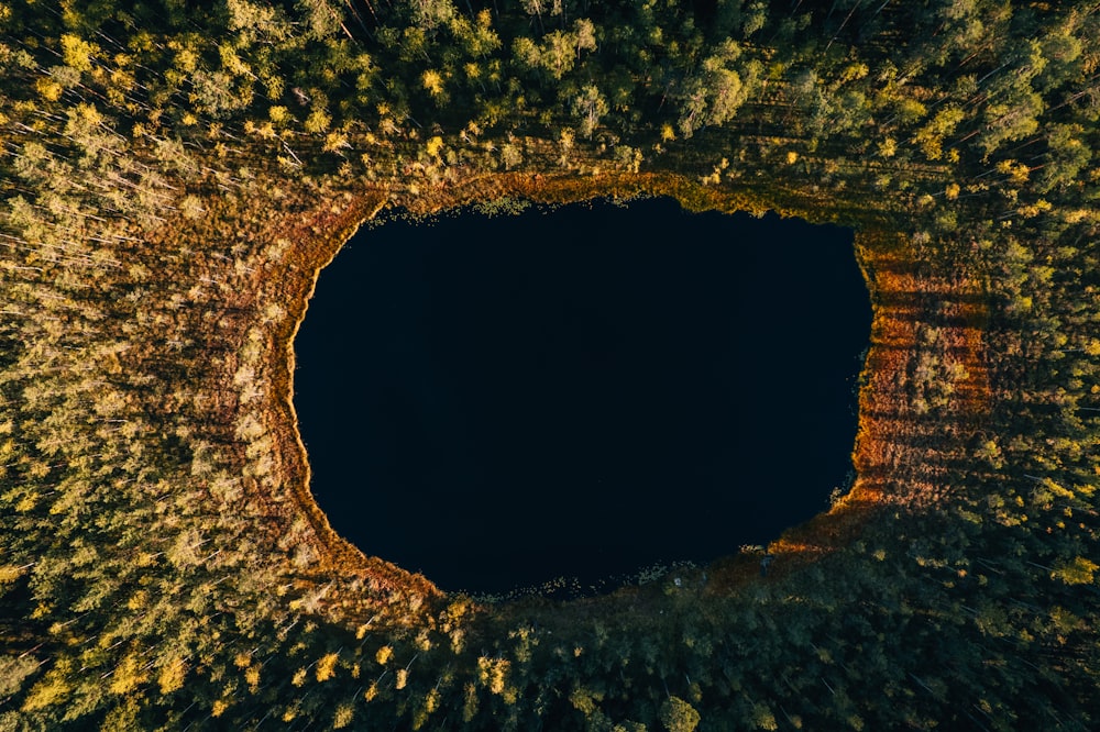 a large rock formation with a hole in it