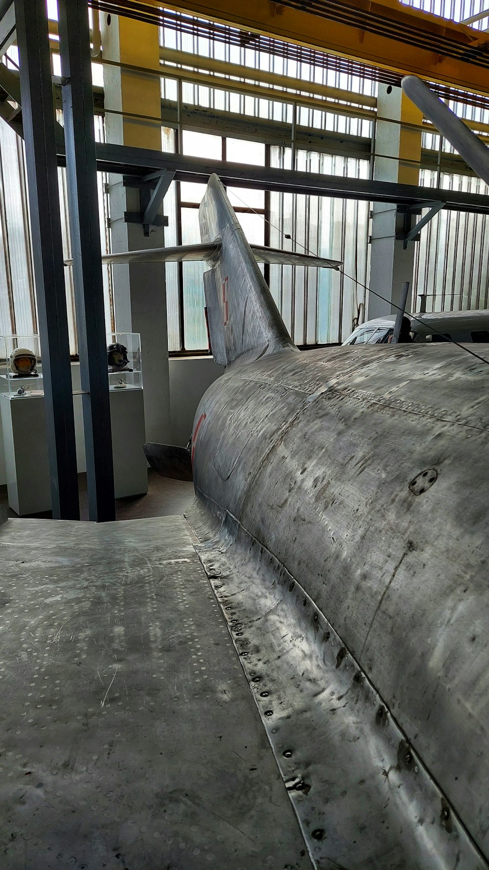 a large metal object in a room