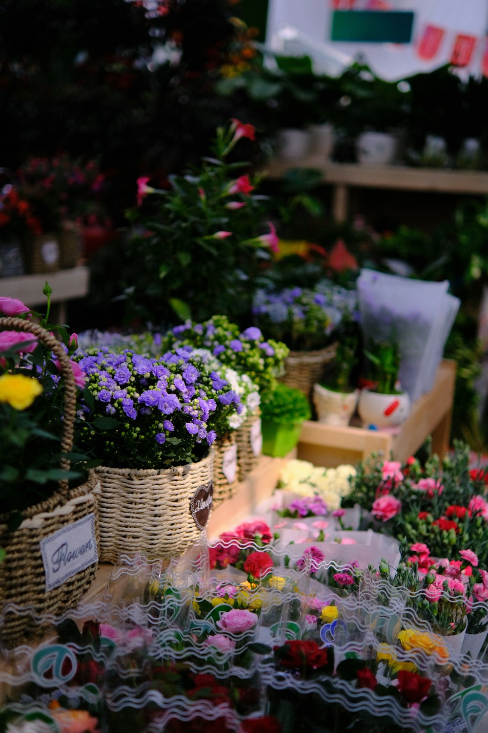 a basket of flowers