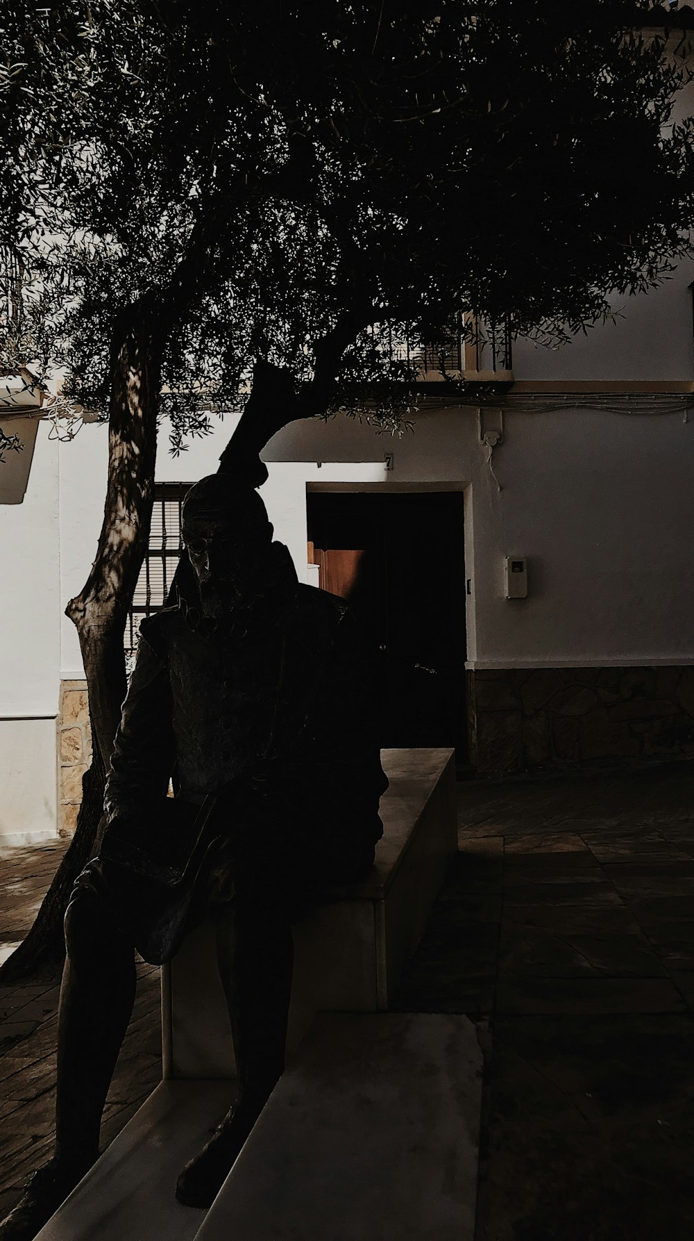 a person standing on a staircase