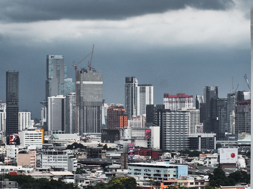 a city with tall buildings