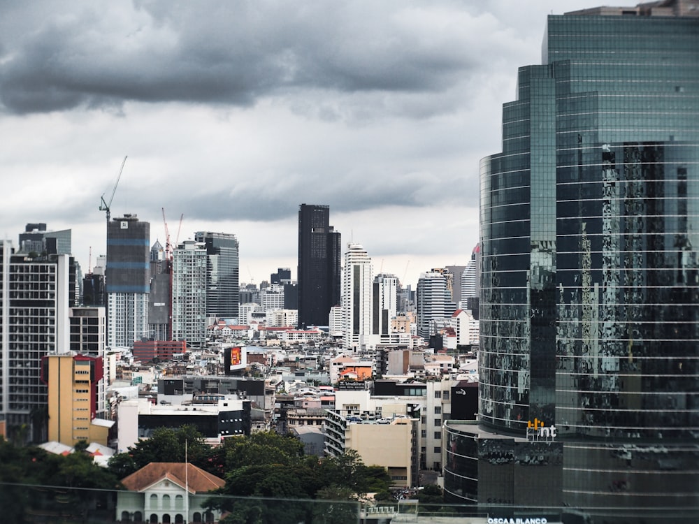 a city with tall buildings