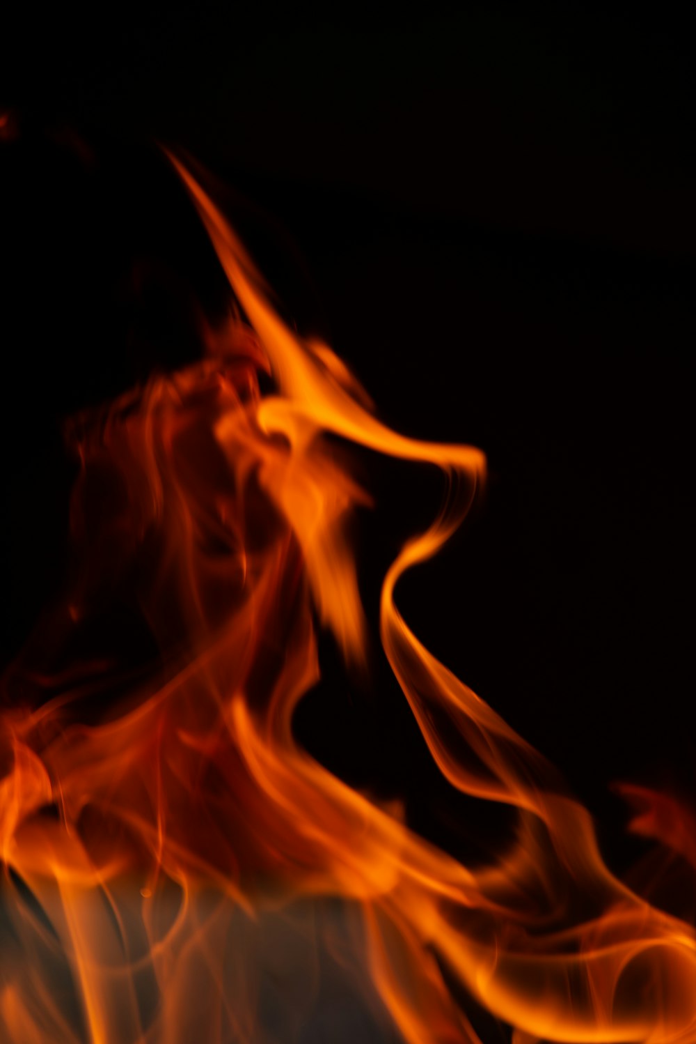 a close-up of a fire