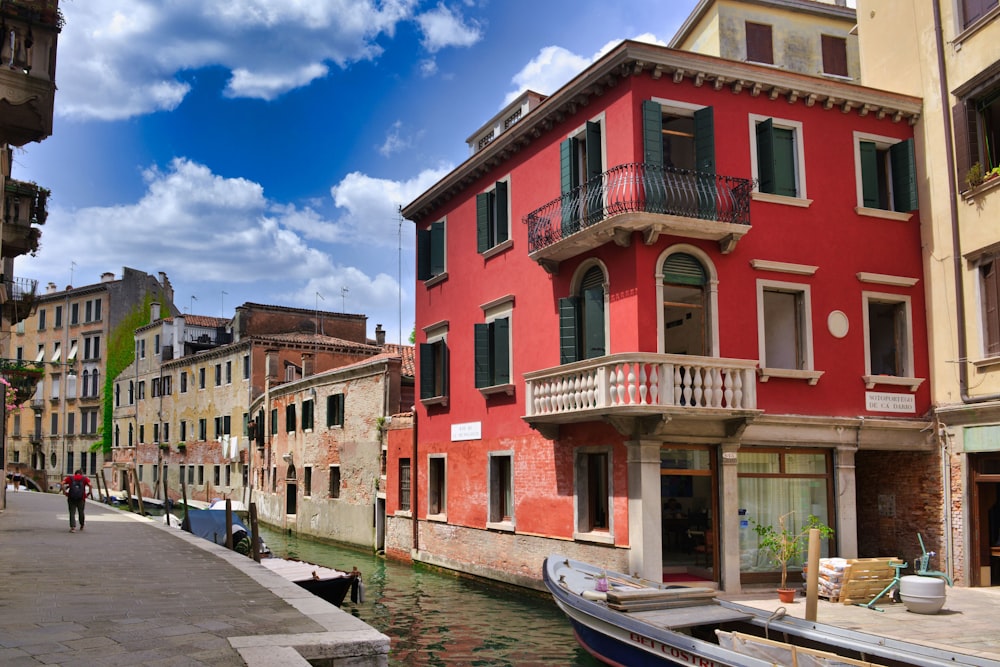 a canal with buildings along it