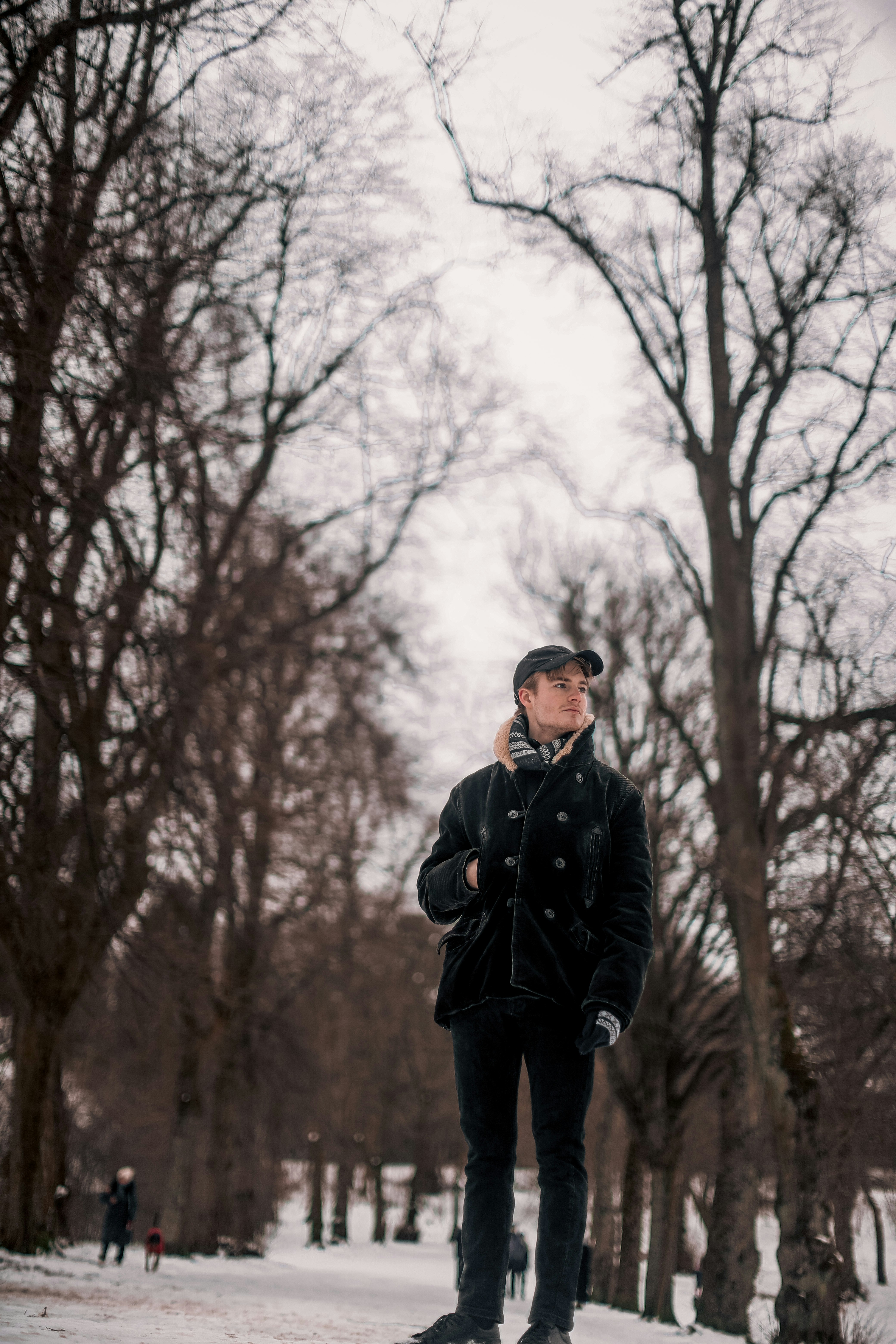 a person standing in the snow