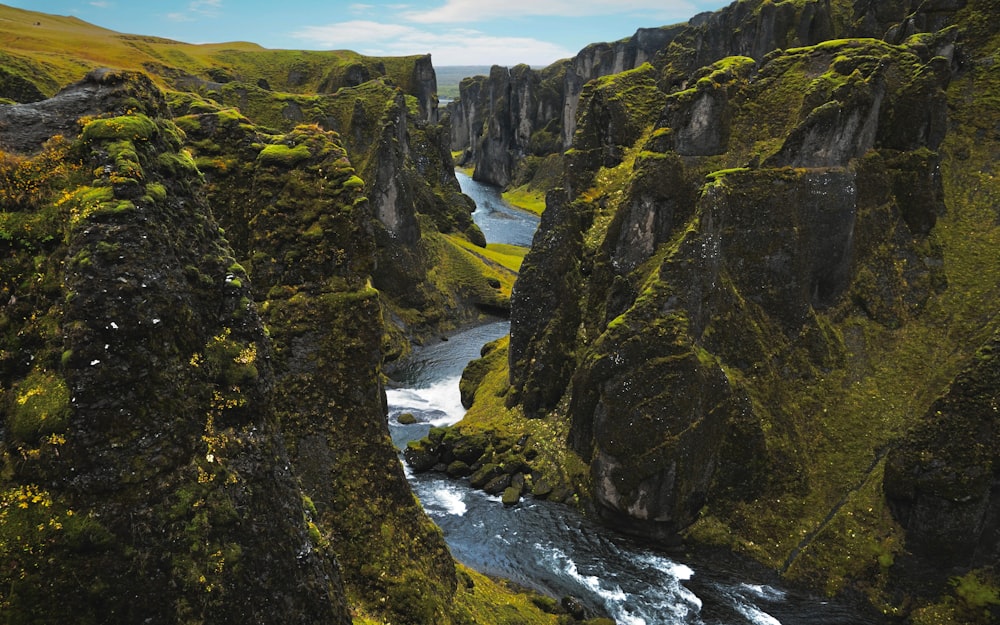 a river running through a rocky area