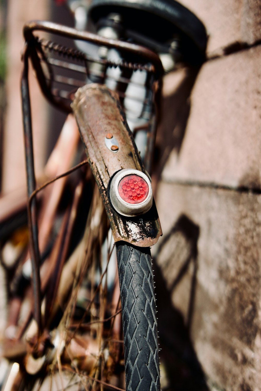 a bicycle with a red light