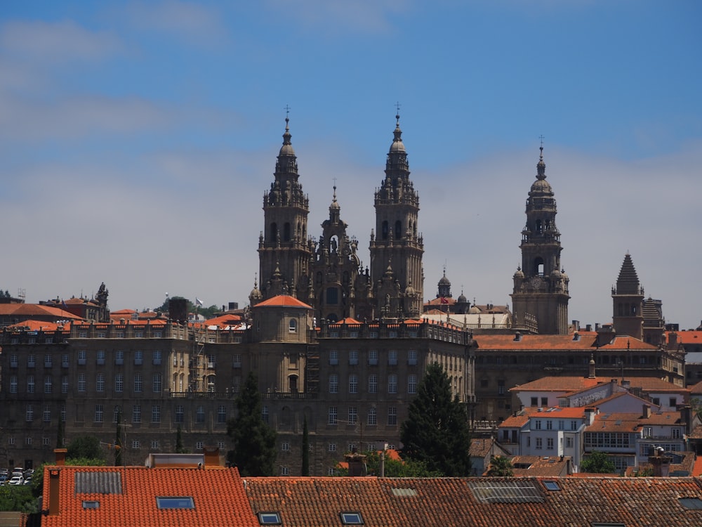 a large building with towers