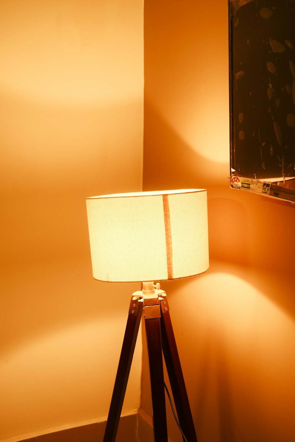 a lamp on a stand