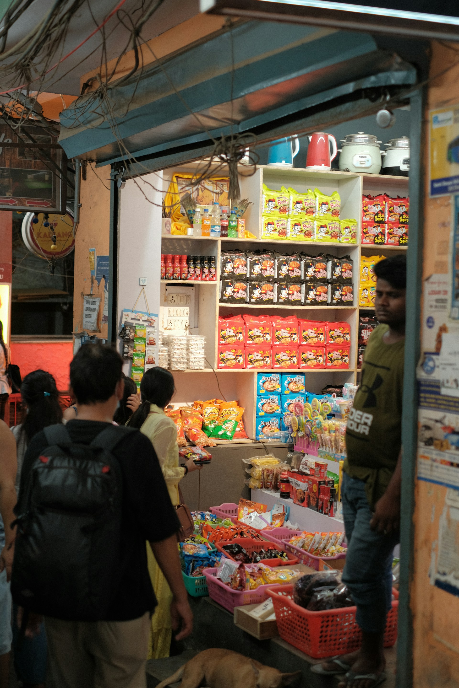 people standing in a market