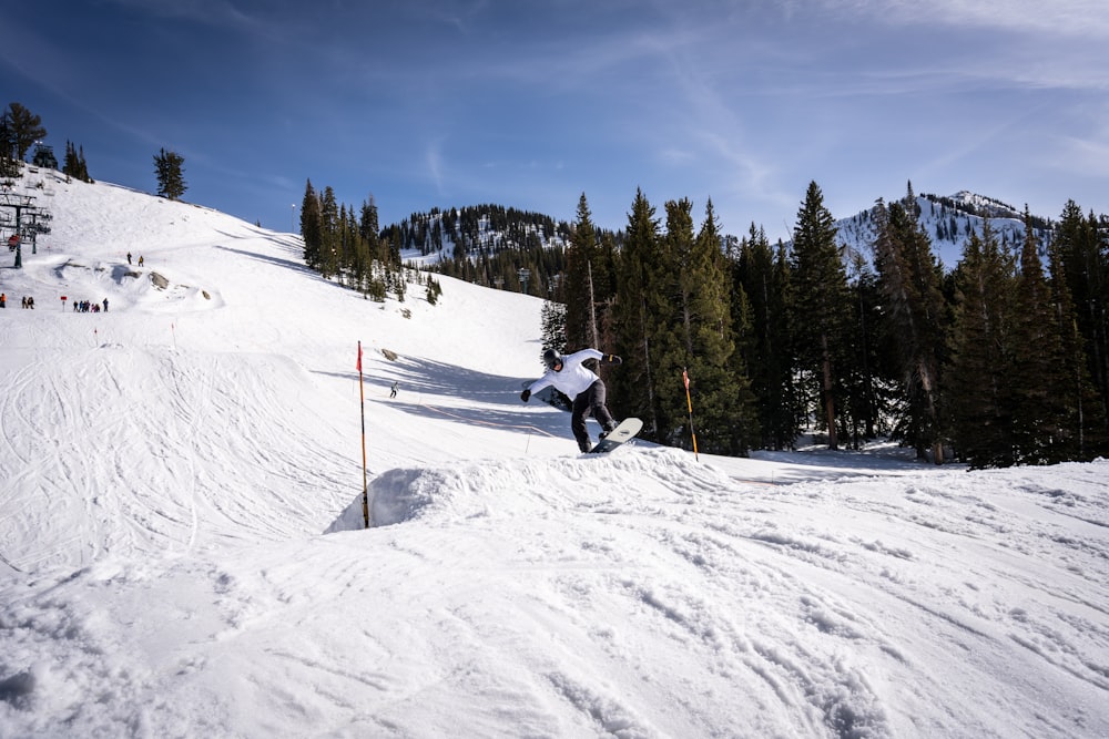 a person skiing down a slope