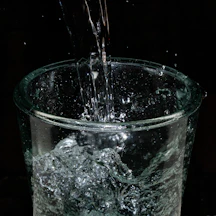 a glass of water