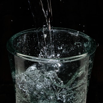 a glass of water