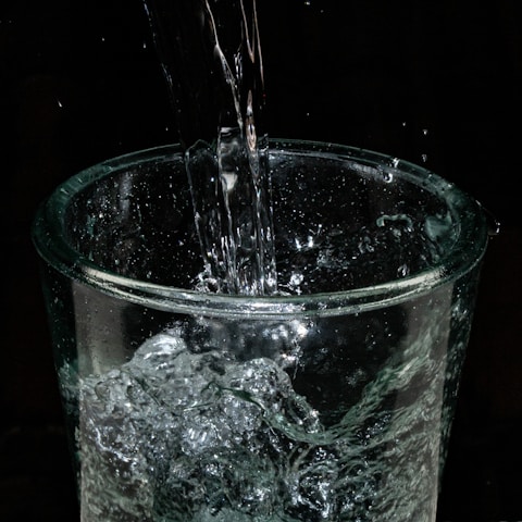 a glass of water