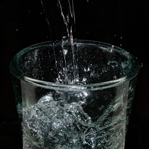a glass of water