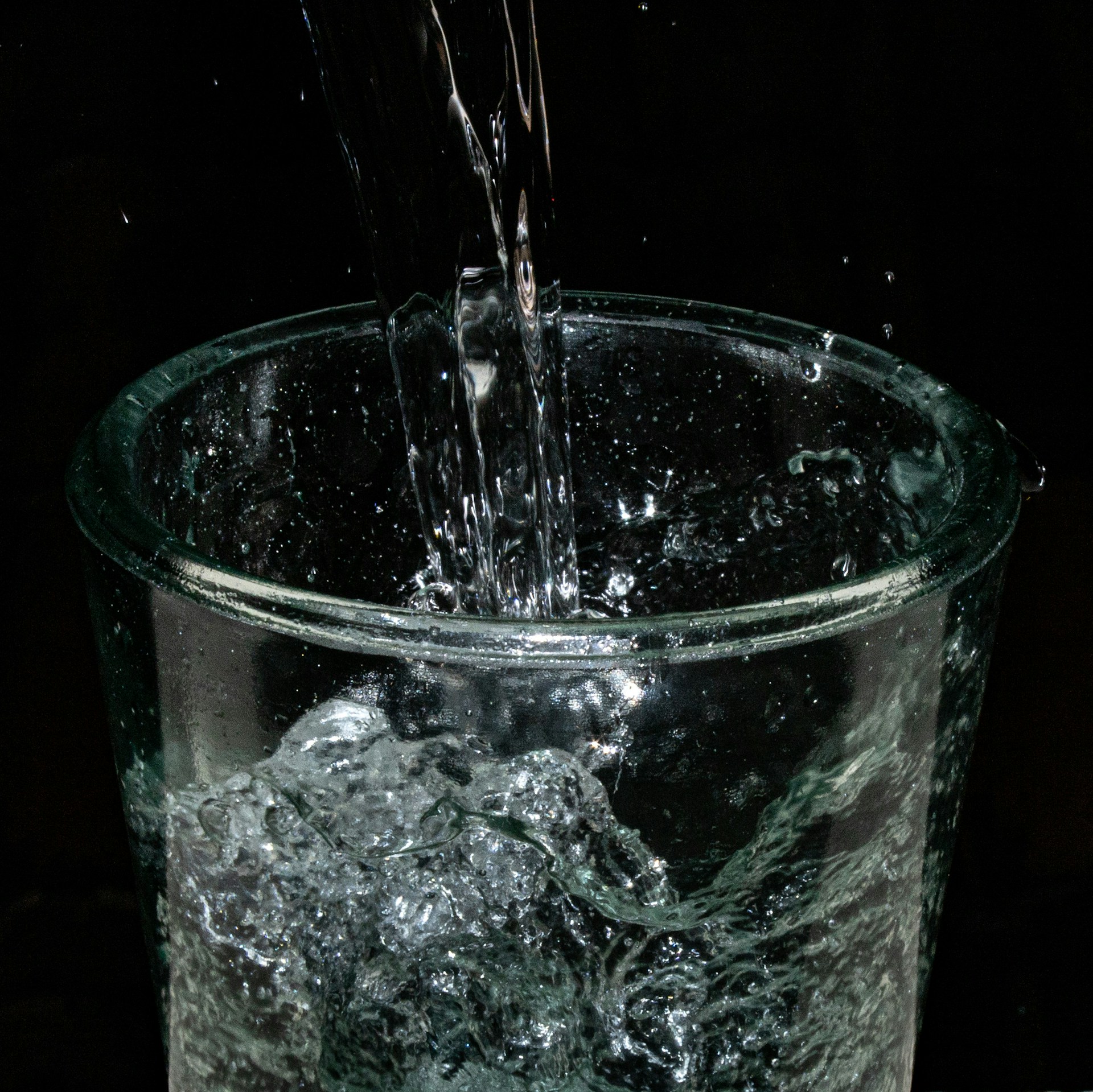 a glass of water