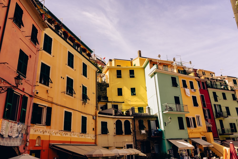 a group of colorful buildings