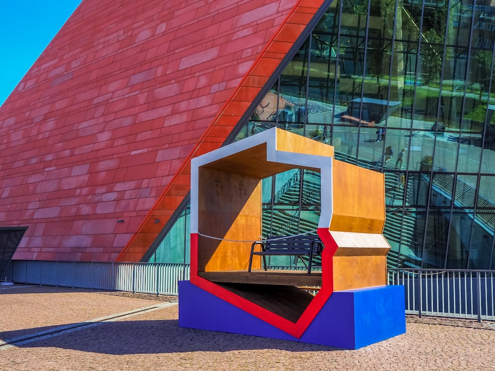 a play structure outside of a building