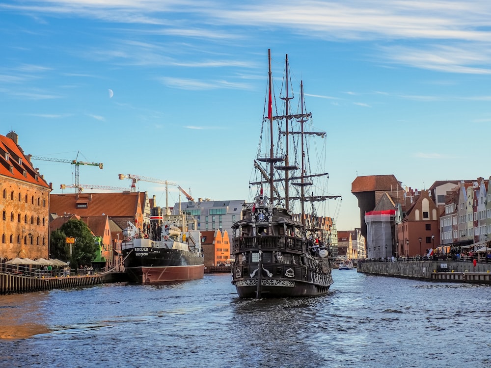 a large ship in a harbor