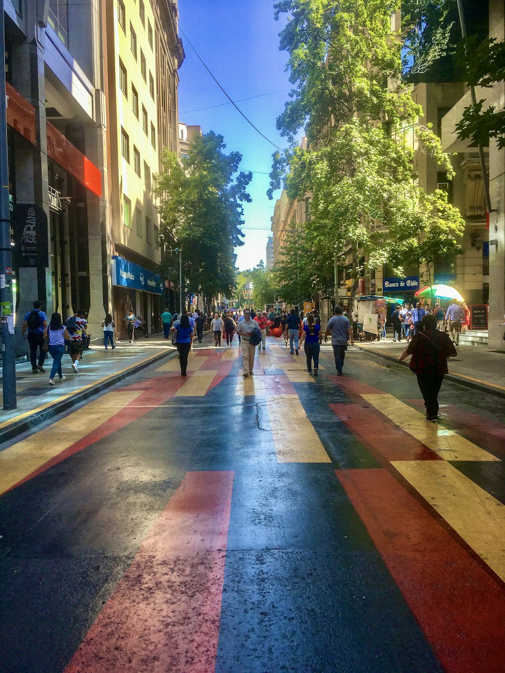 people walking on a street