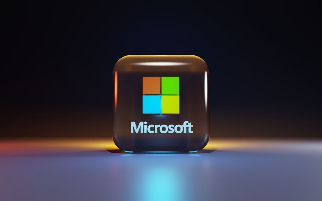Image of microsoft logo inside 3d glass jewel