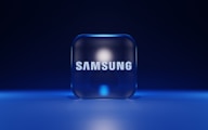 a blue cube with a white logo