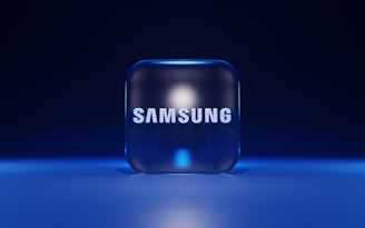 a blue cube with a white logo