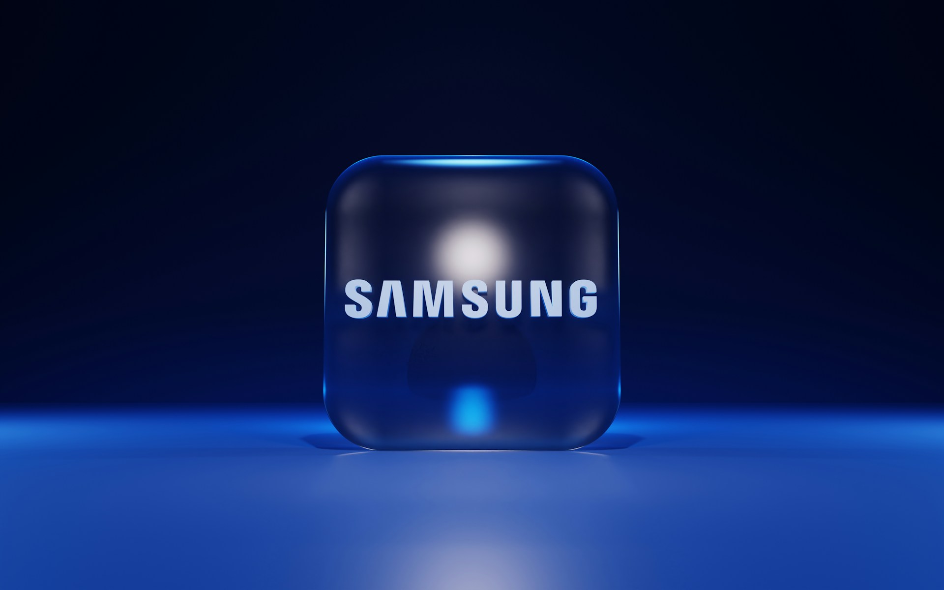 a blue cube with a white logo