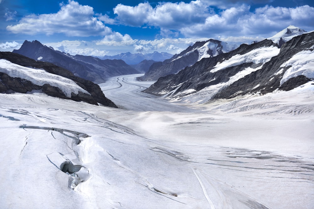 a snowy mountain landscape