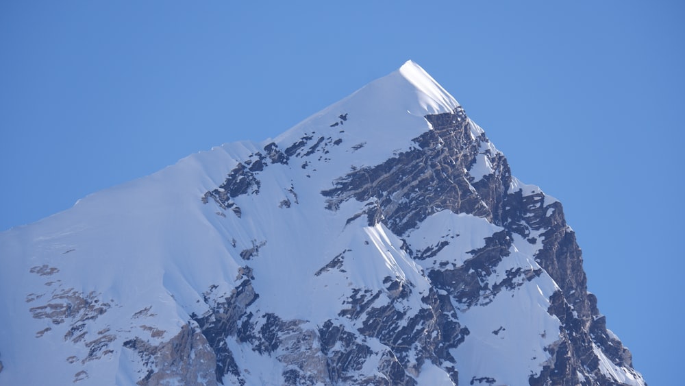 a mountain with snow