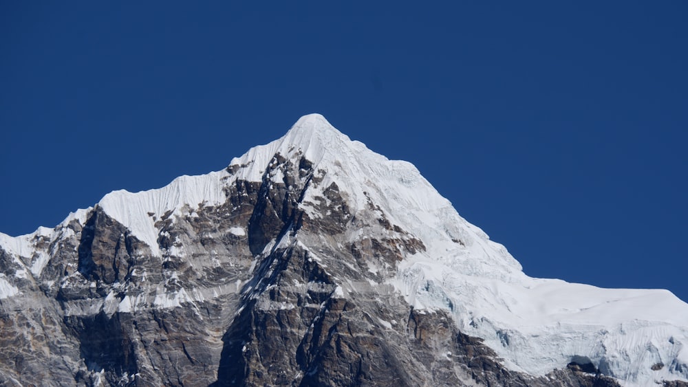 a mountain with snow