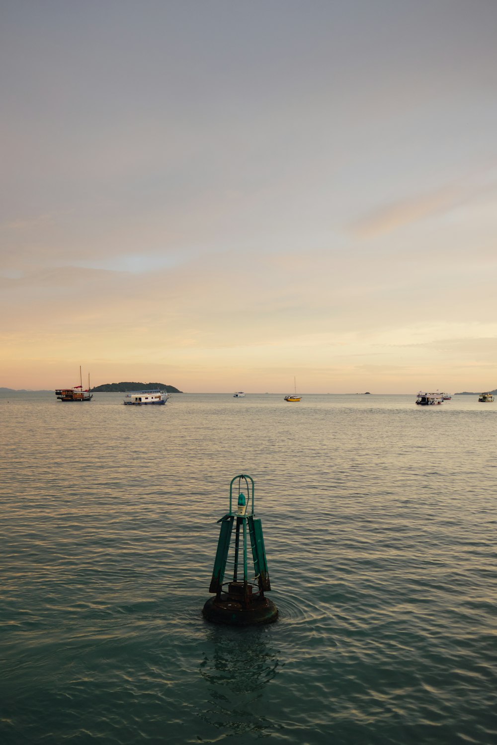 a group of boats in the water