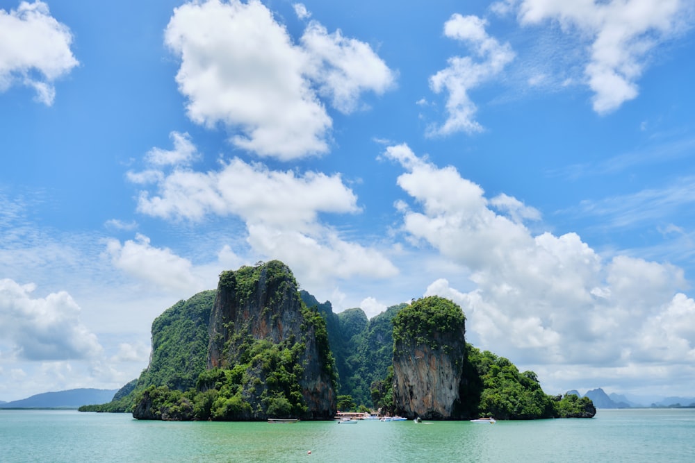 a group of islands in the water