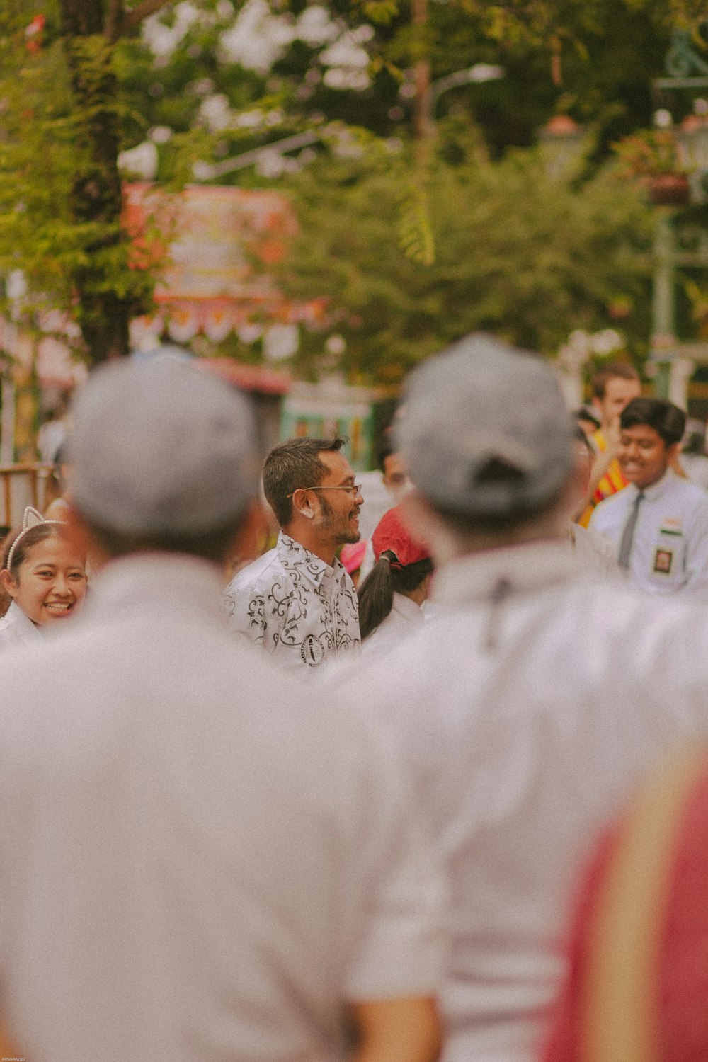 a group of people walking