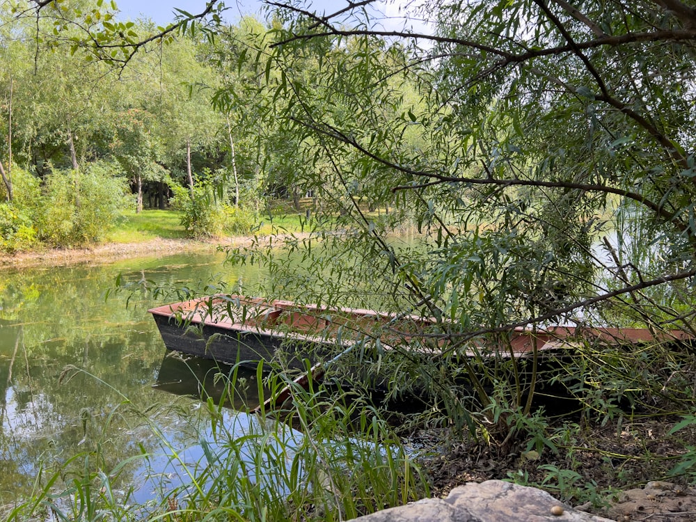 a boat in a river