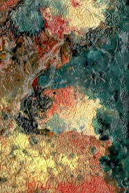 A close-up of textured layers in a chaotic composition.