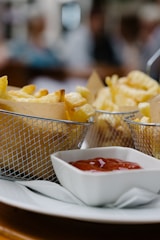 a bowl of chips and dip