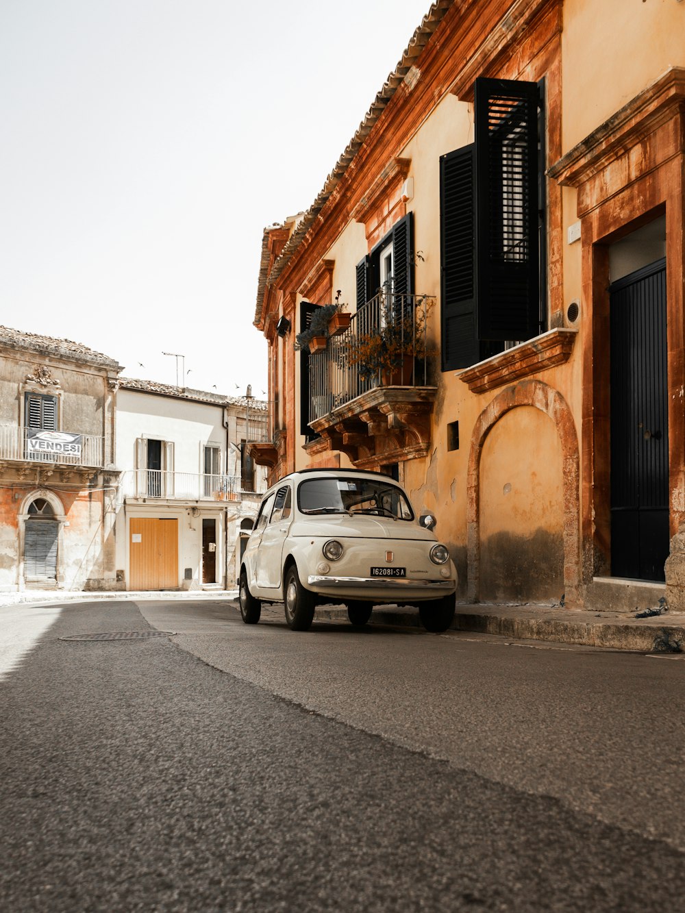 a car parked on the side of a street