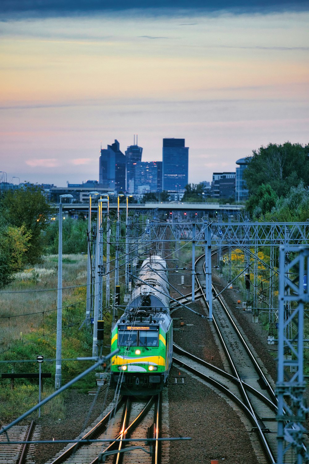 a train on the railway tracks