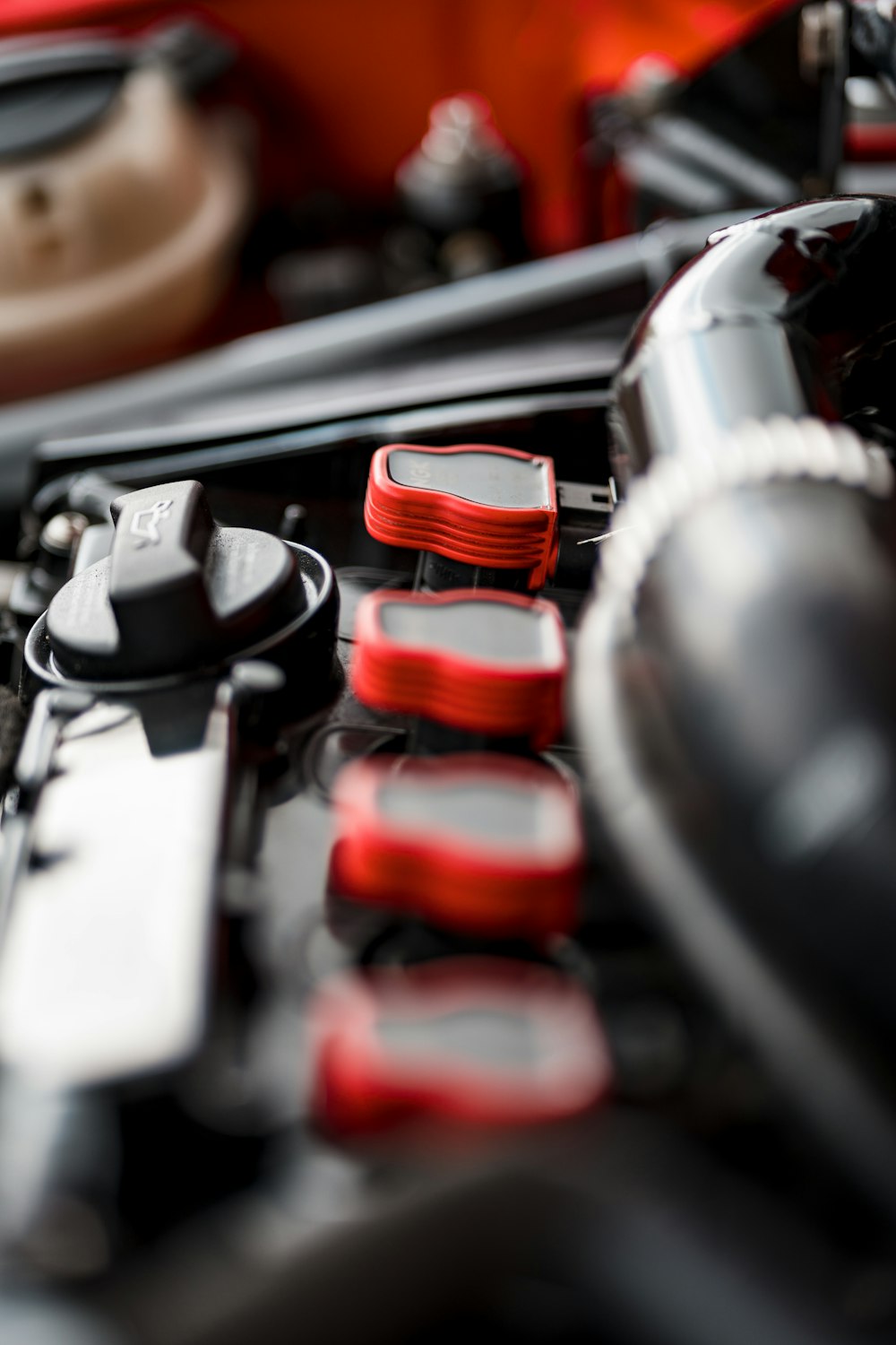 a close-up of a car engine