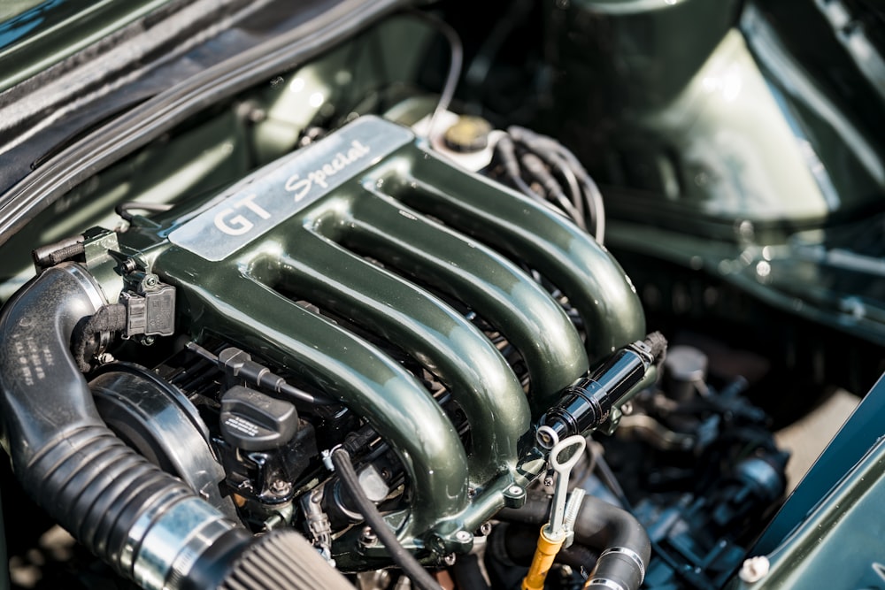 a close-up of a car engine