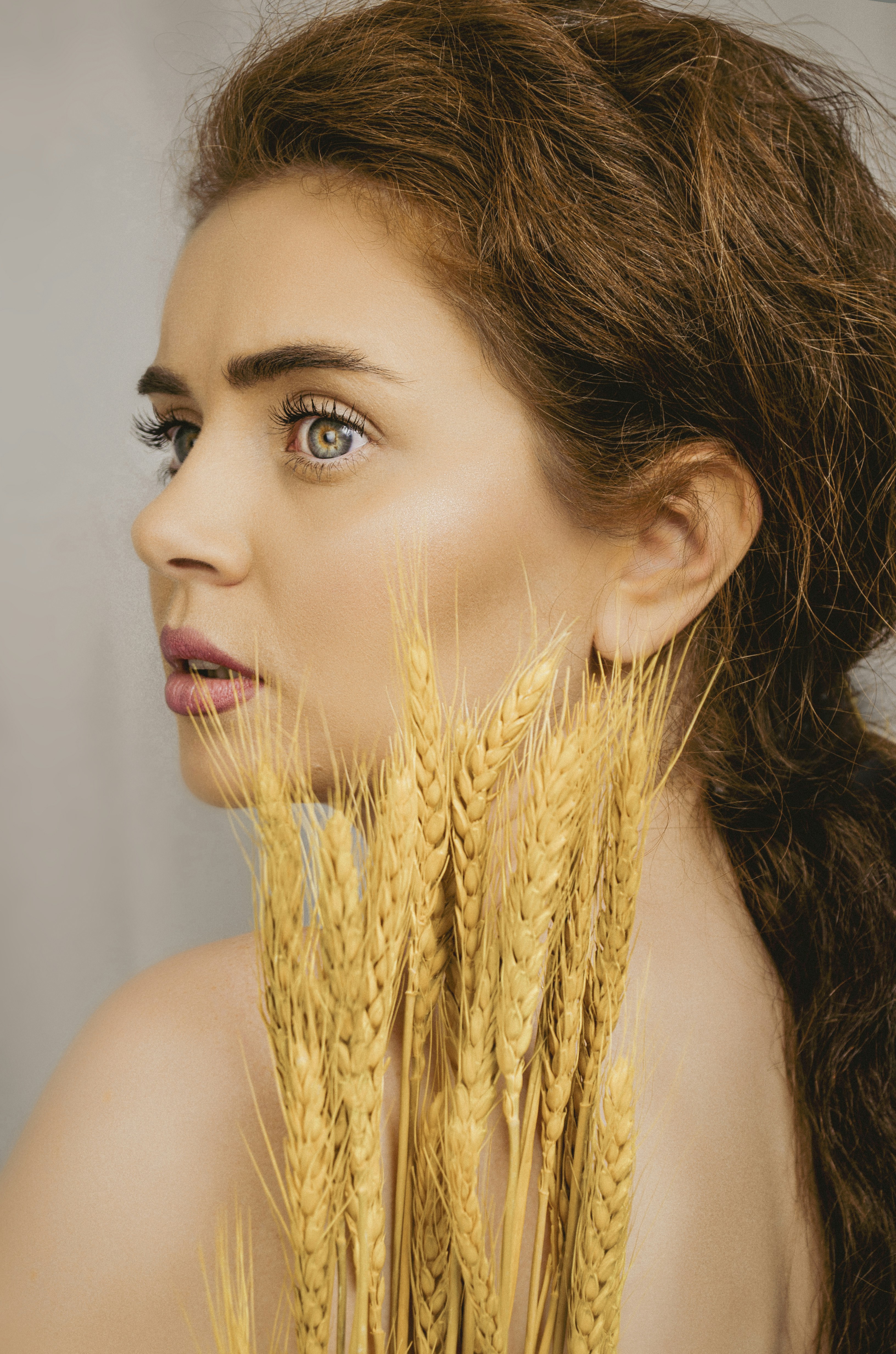 a woman with long hair