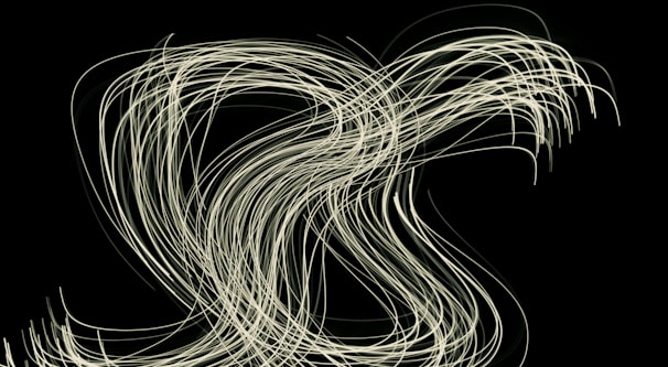 Abstract visualization of AI-generated language patterns flowing across a dark background.