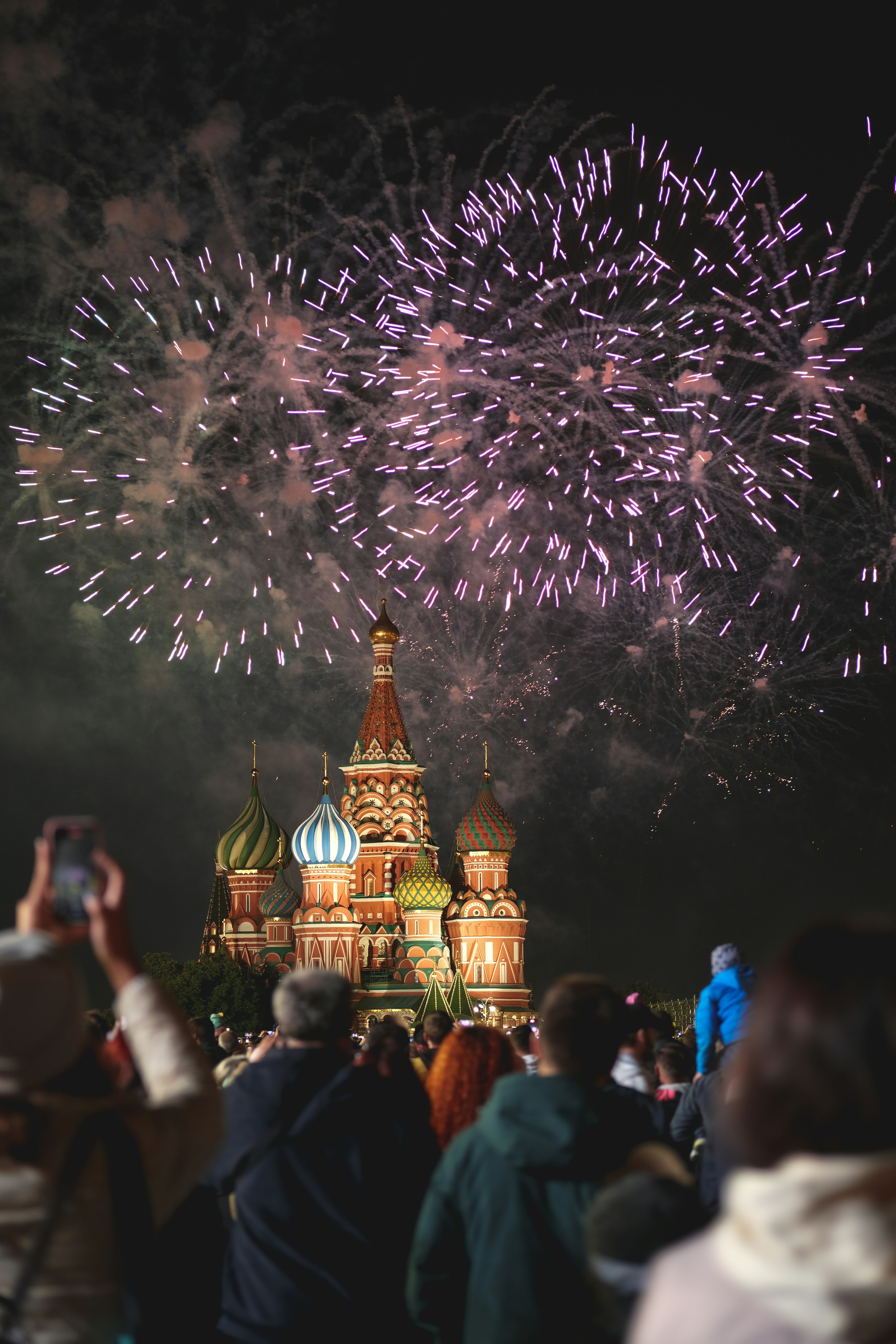 fireworks over a castle