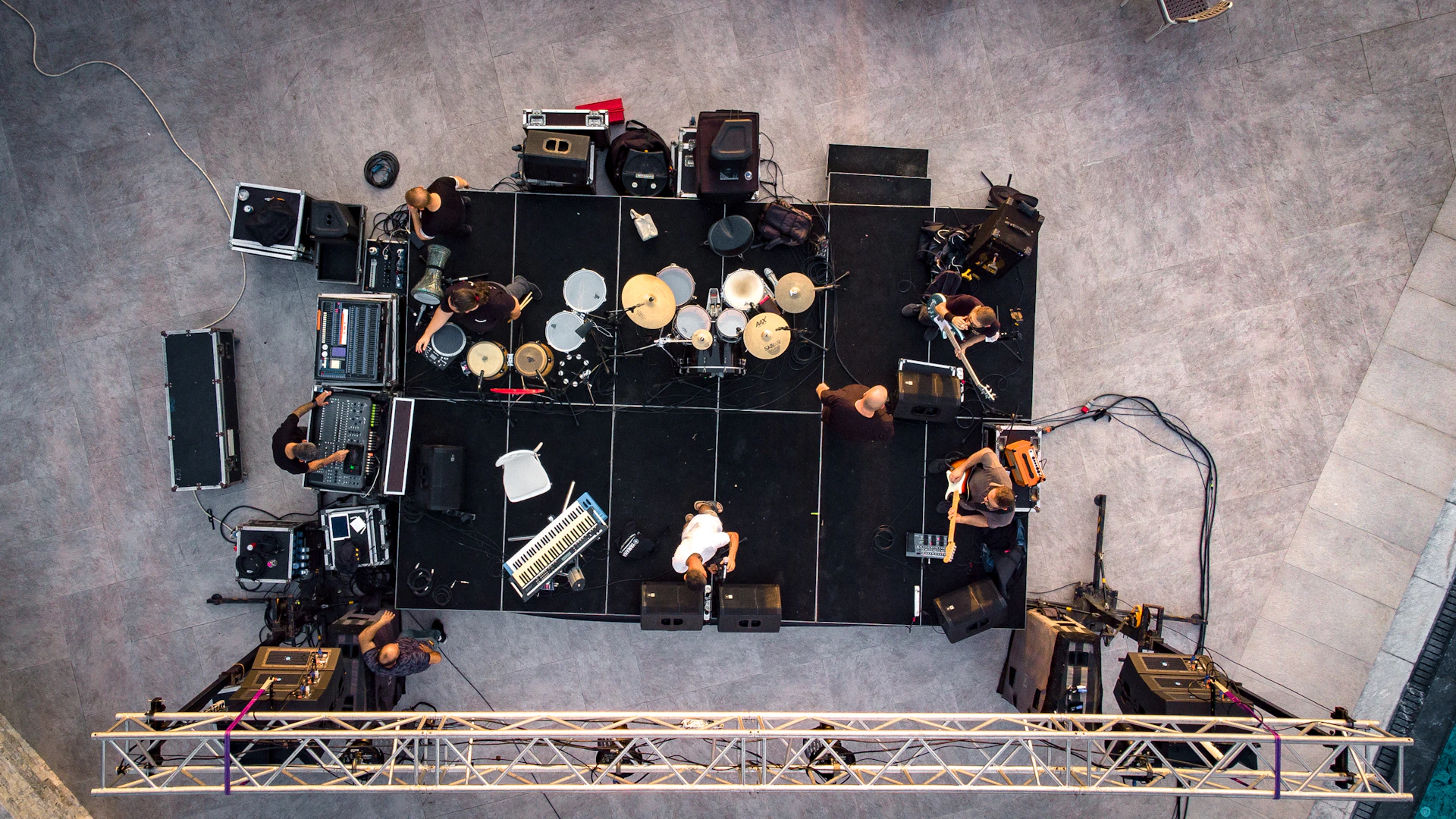 a group of people playing instruments