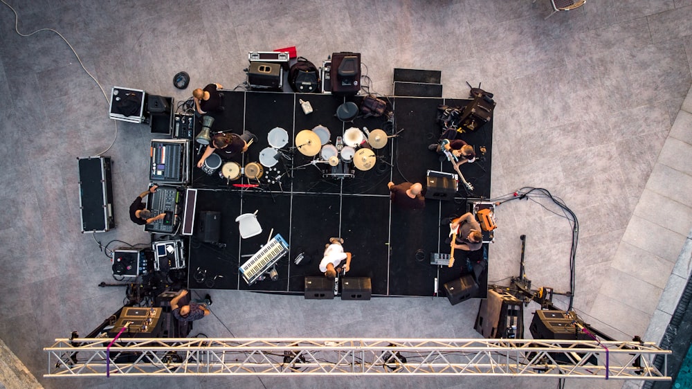 a group of people playing instruments